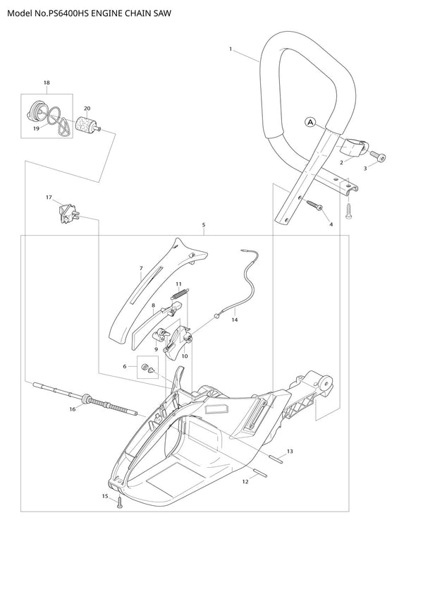 Pièces détachées tronçonneuse thermique Makita PS-6400H