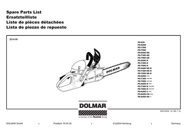 Pièces détachées tronçonneuse thermique Makita PS-7300