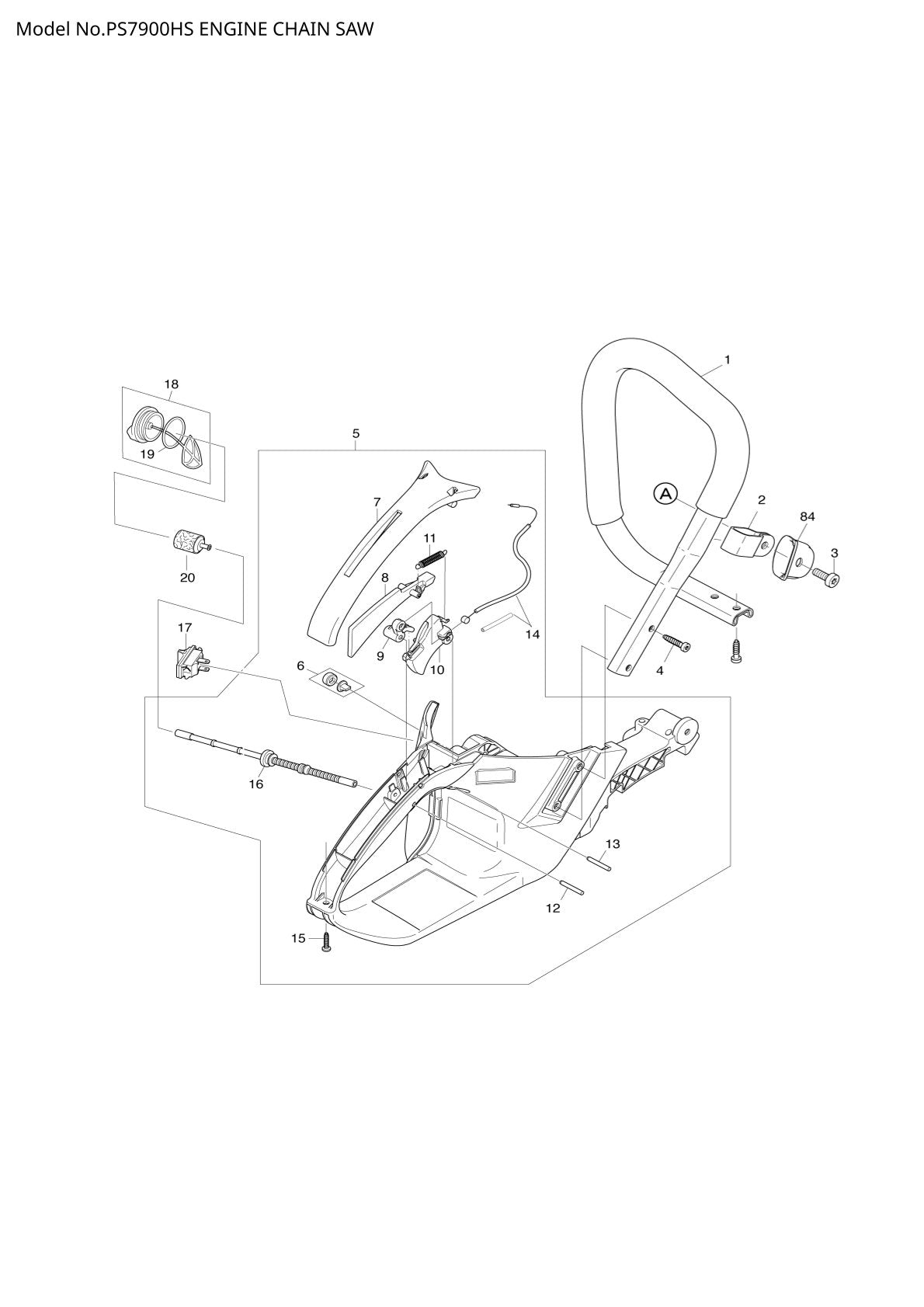 Pièces détachées tronçonneuse thermique Makita PS-7900H