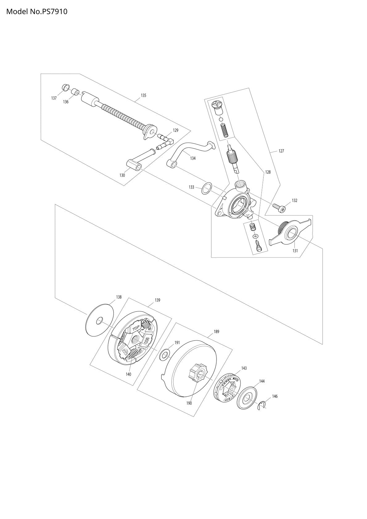 Pièces détachées tronçonneuse thermique Makita PS-7910