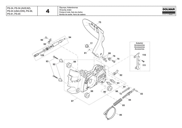 Pièces détachées tronçonneuse thermique Makita PS34