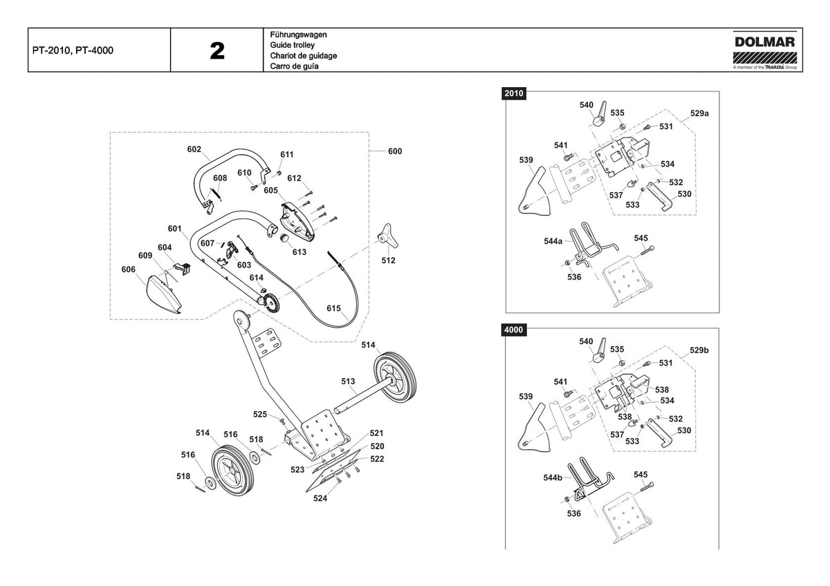 Pièces détachées outil de jardin thermique Makita PT-2010