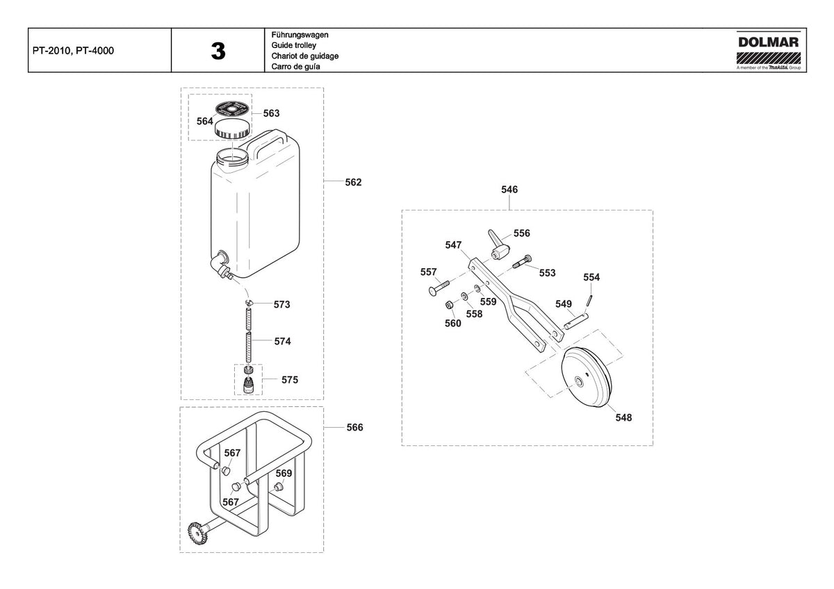 Pièces détachées outil de jardin thermique Makita PT-2010