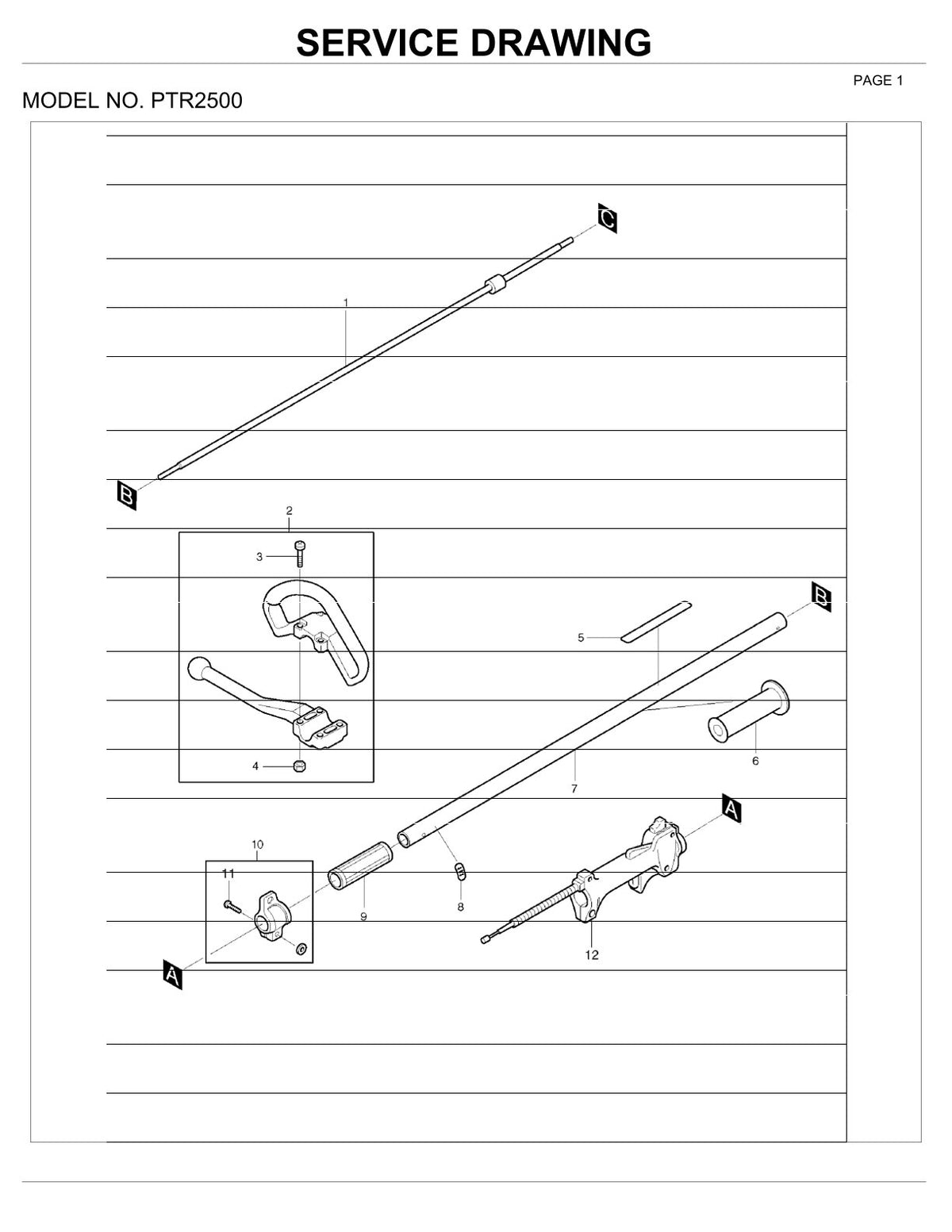 Pièces détachées outil de jardin thermique Makita PTR2500