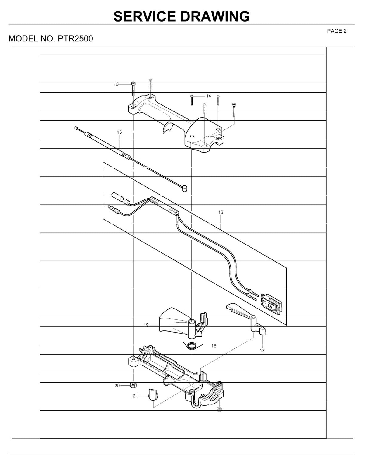 Pièces détachées outil de jardin thermique Makita PTR2500