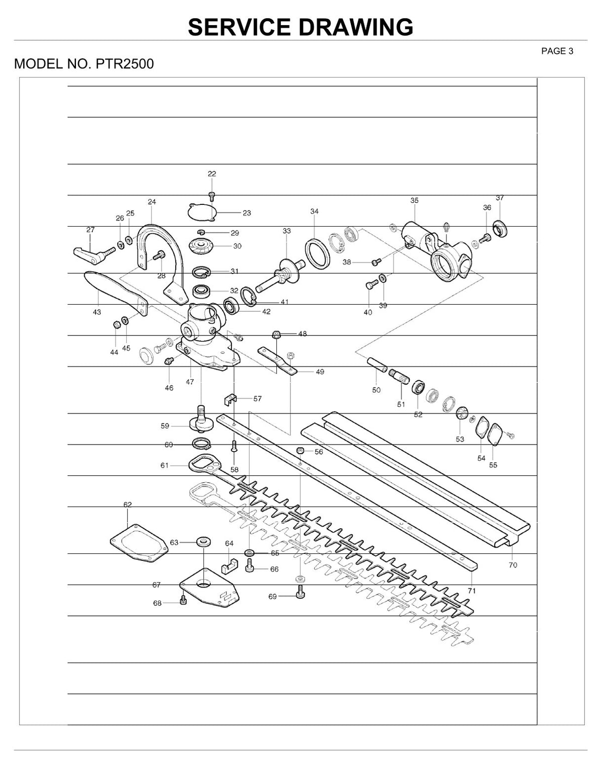 Pièces détachées outil de jardin thermique Makita PTR2500