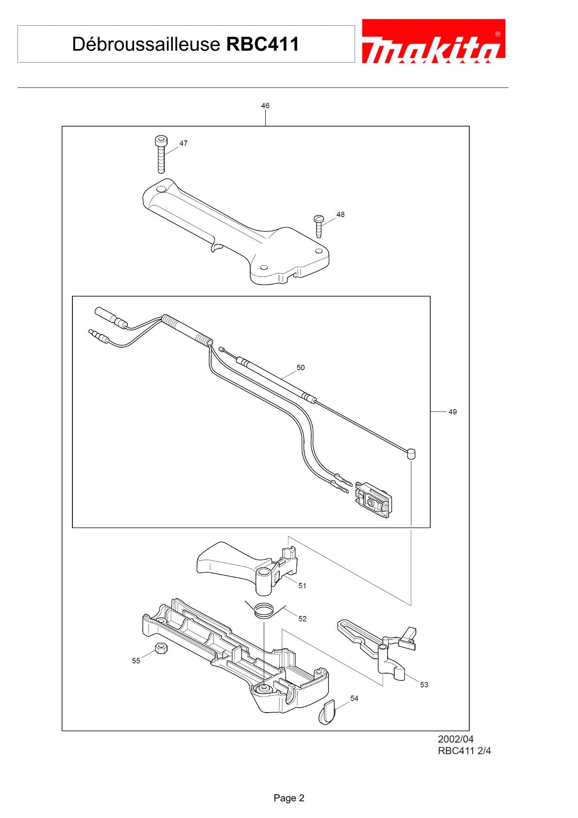 Pièces détachées débroussailleuse thermique Makita RBC411
