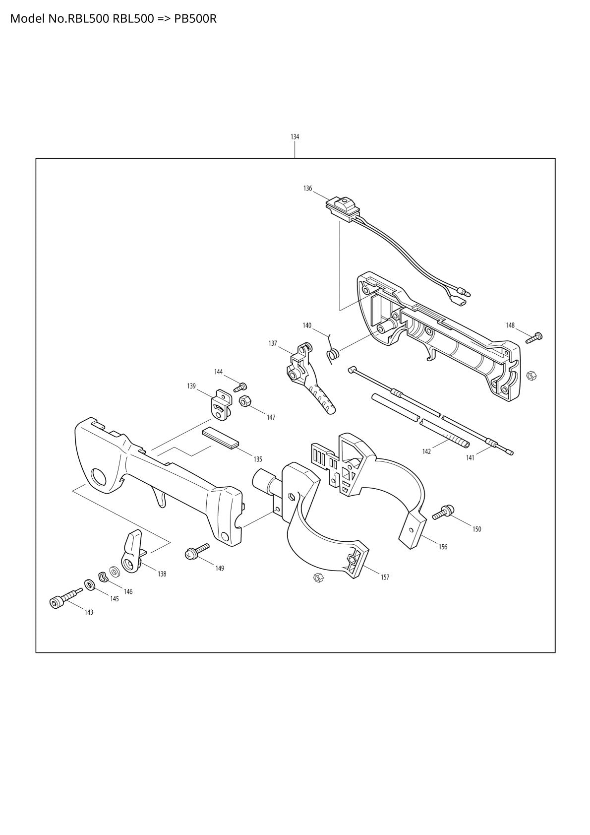 Pièces détachées outil de jardin thermique Makita RBL500