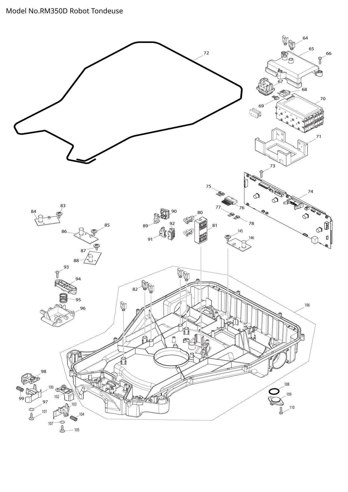 Pièces détachées outil de jardin thermique Makita RM350D