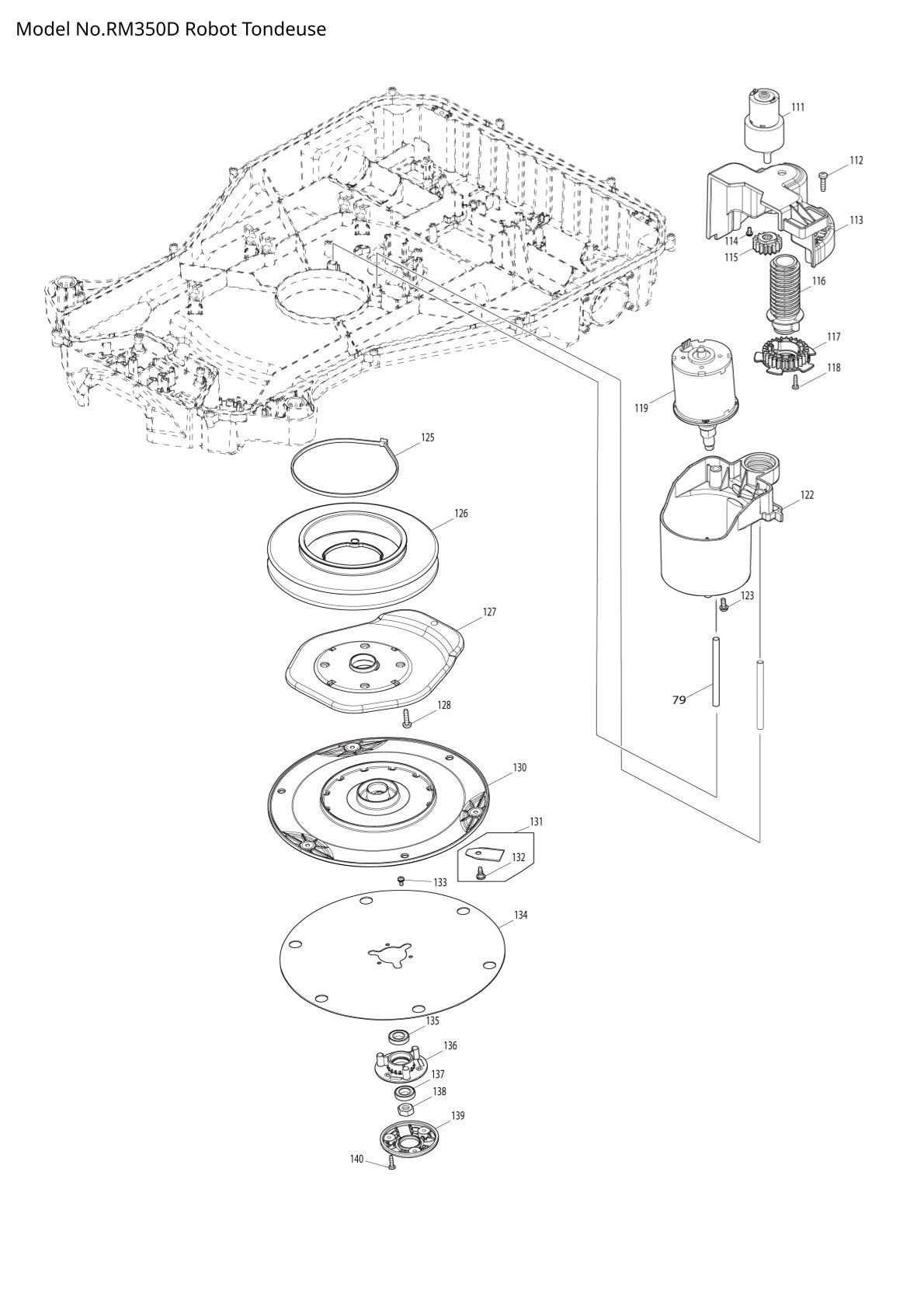 Pièces détachées outil de jardin thermique Makita RM350D