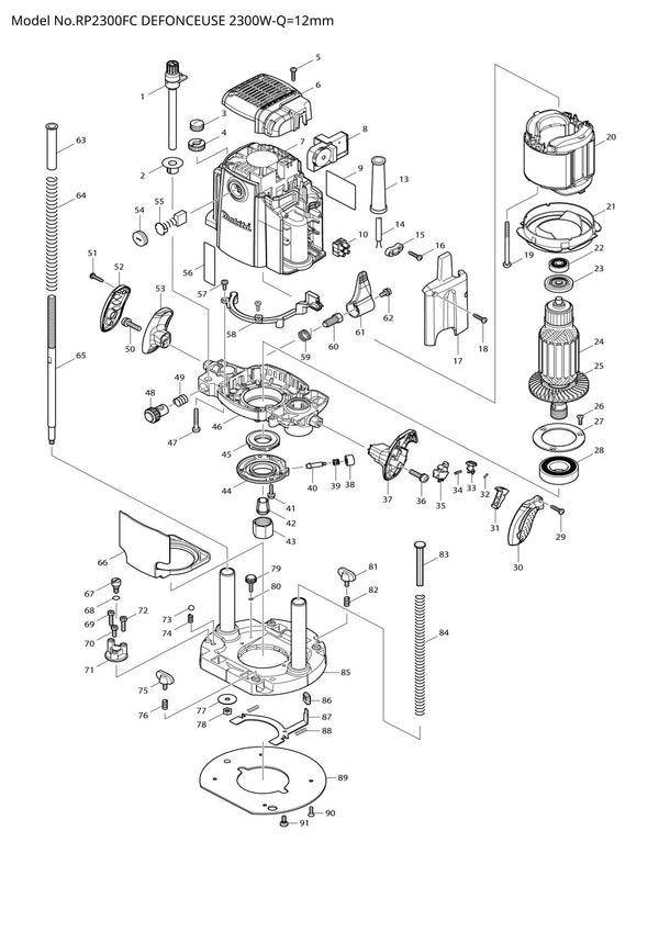 Pièces détachées défonceuse Makita RP2300FC