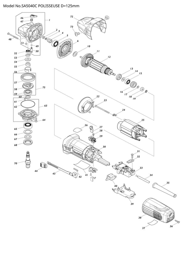 Pièces détachées ponceuse Makita SA5040C