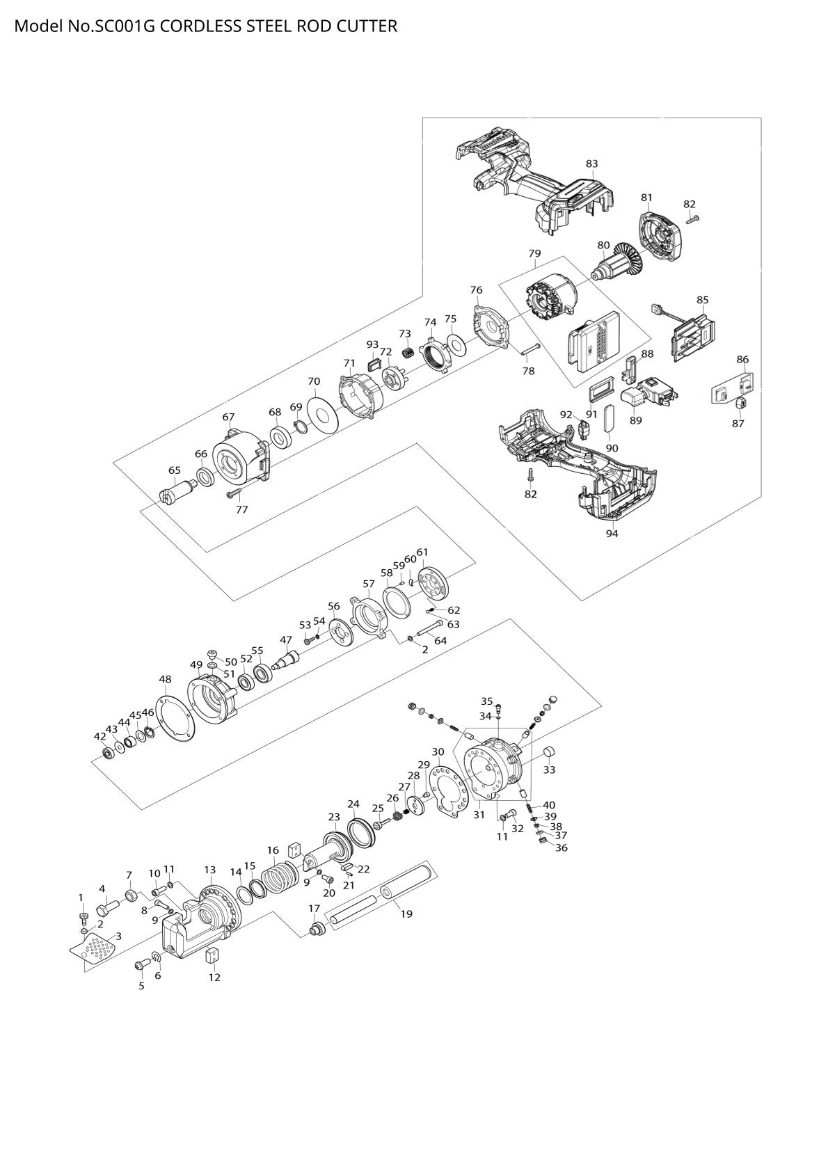 Pièces détachées coupe-tige sans fil Makita SC001G