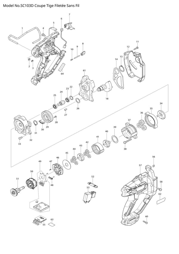 Pièces détachées coupe-tige sans fil Makita SC103D