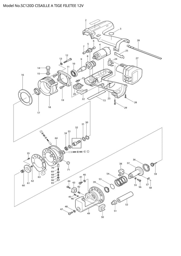 Pièces détachées coupe-tige sans fil Makita SC120D