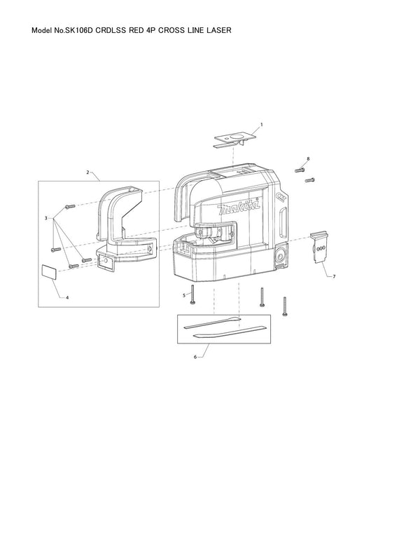 Pièces détachées laser de chantier Makita SK106D