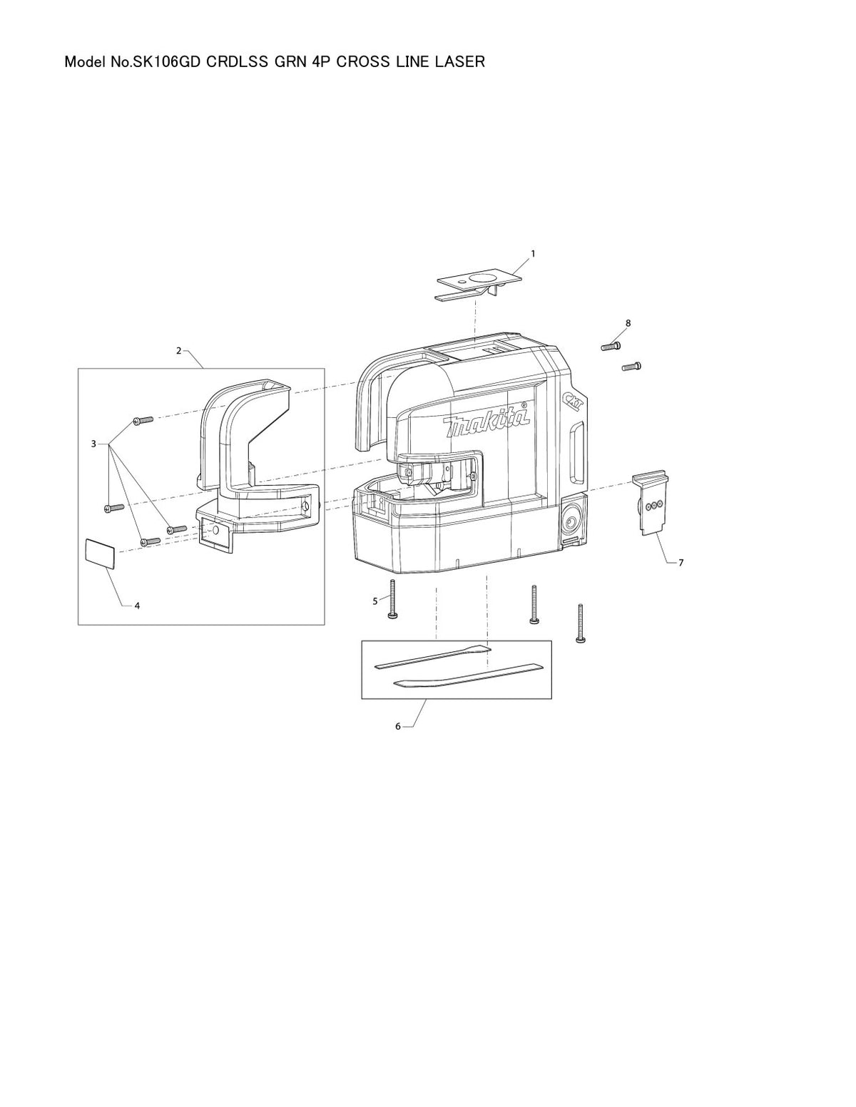 Pièces détachées laser de chantier Makita SK106GD