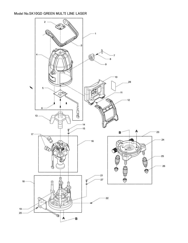 Pièces détachées laser de chantier Makita SK10GD