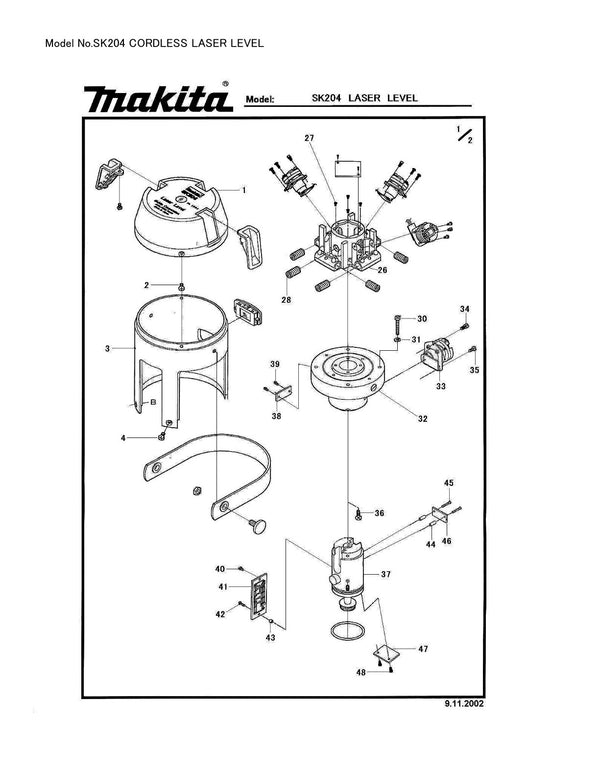 Pièces détachées laser de chantier Makita SK204