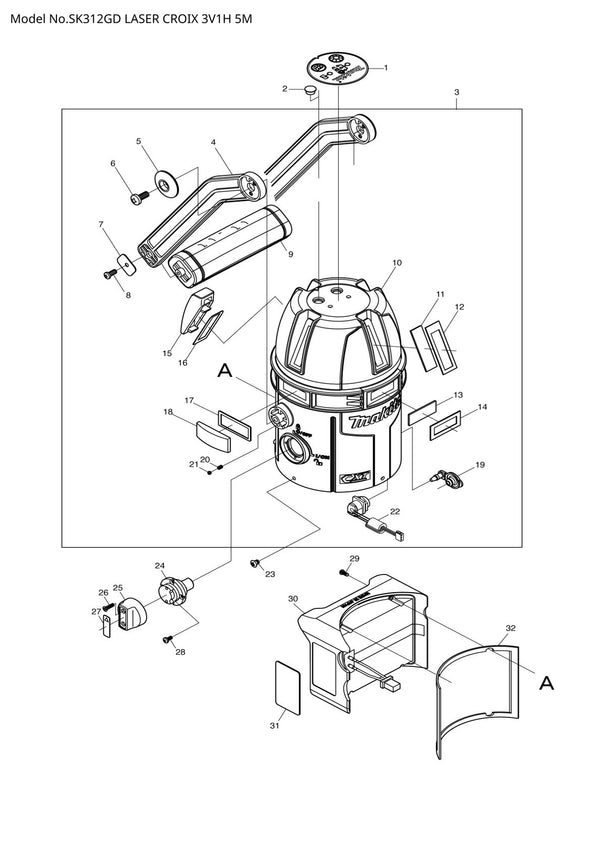 Pièces détachées laser de chantier Makita SK312GD
