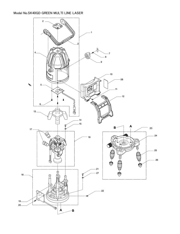Pièces détachées laser de chantier Makita SK40GD