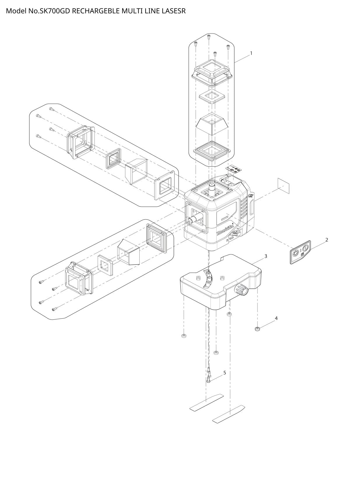 Pièces détachées laser de chantier Makita SK700GD