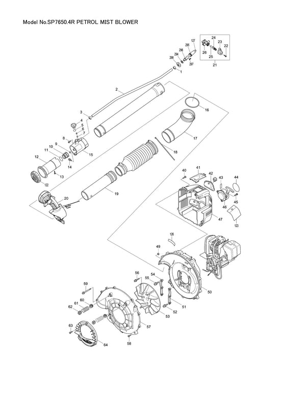 Vue éclatée Makita SP-7650.4R - page 1