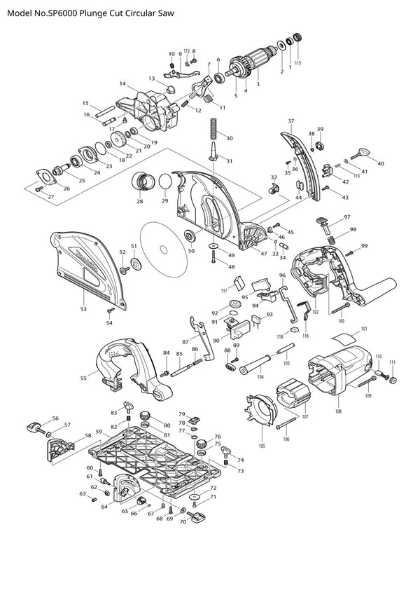 Pièces détachées scie plongeante Makita SP6000