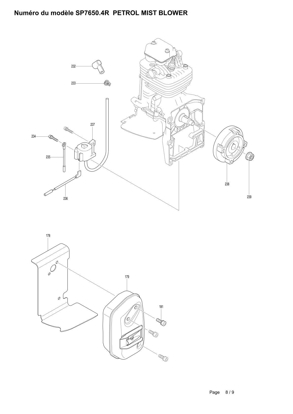 Pièces détachées souffleur thermique Makita SP76504R