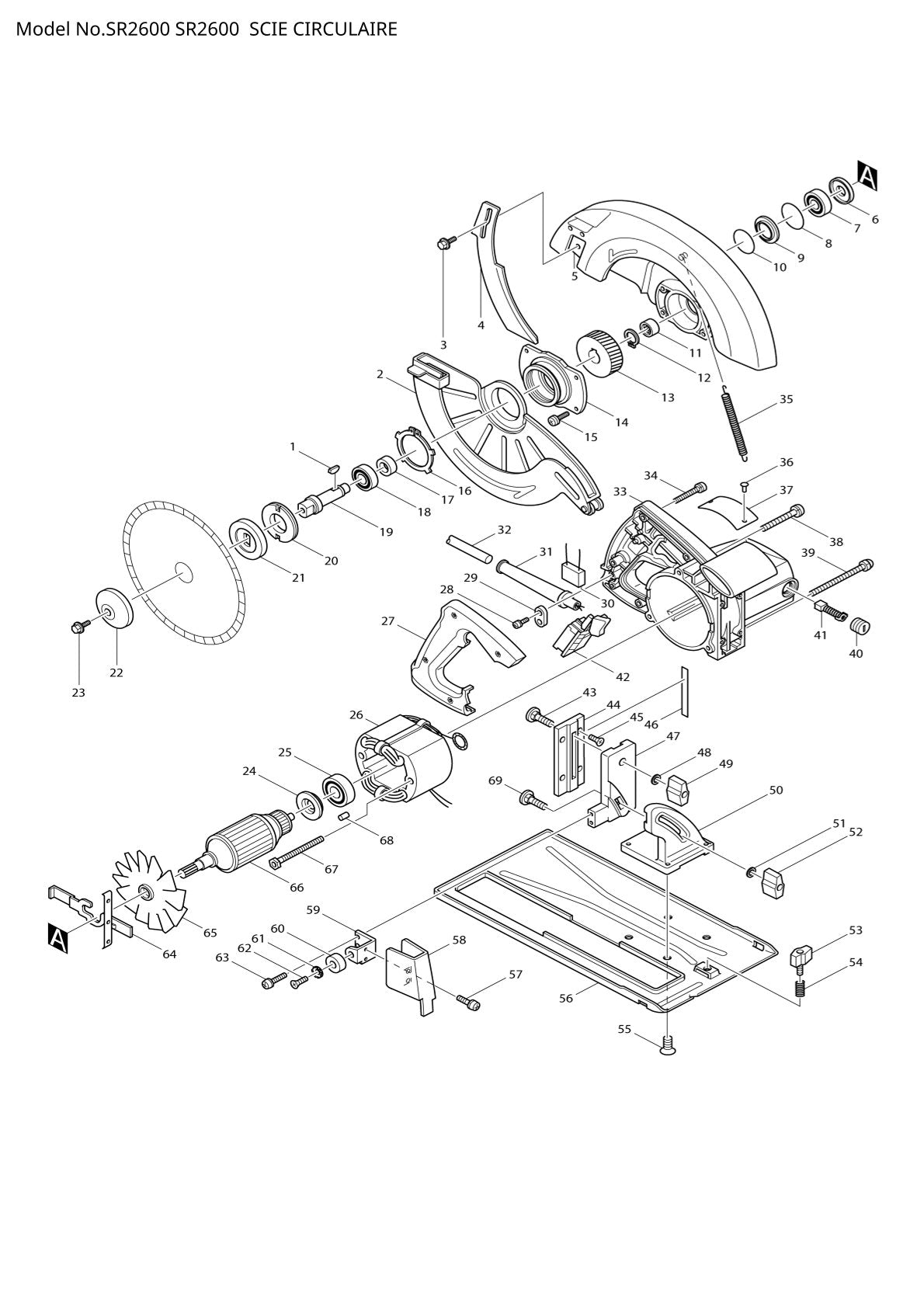 Pièces détachées ponceuse orbitale Makita SR2600
