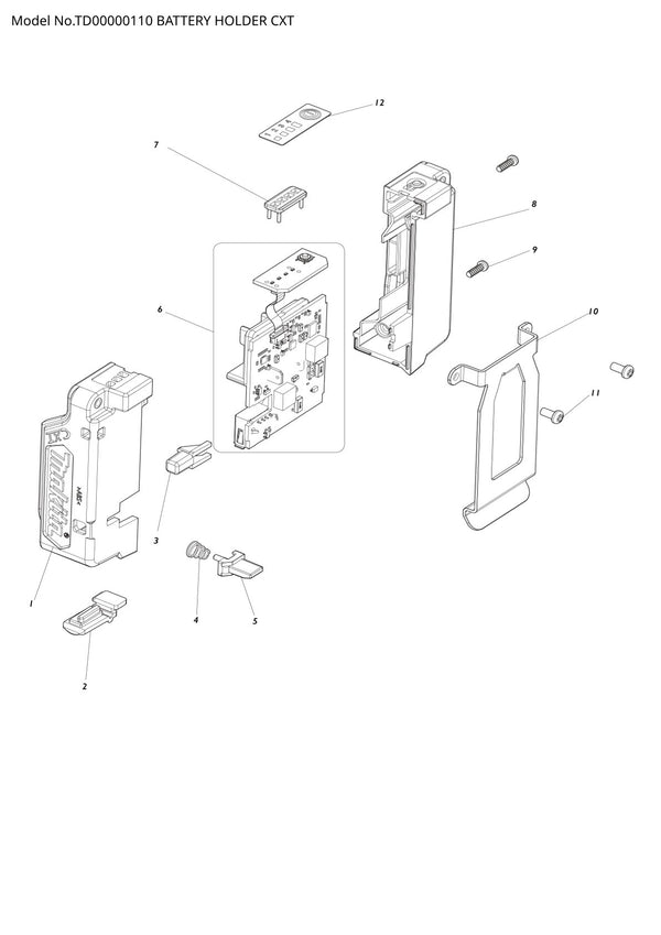 Pièces détachées visseuse à chocs Makita TD00000110