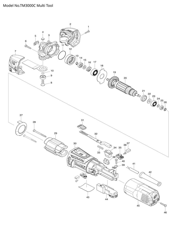 Pièces détachées outil multifonction Makita TM3000C