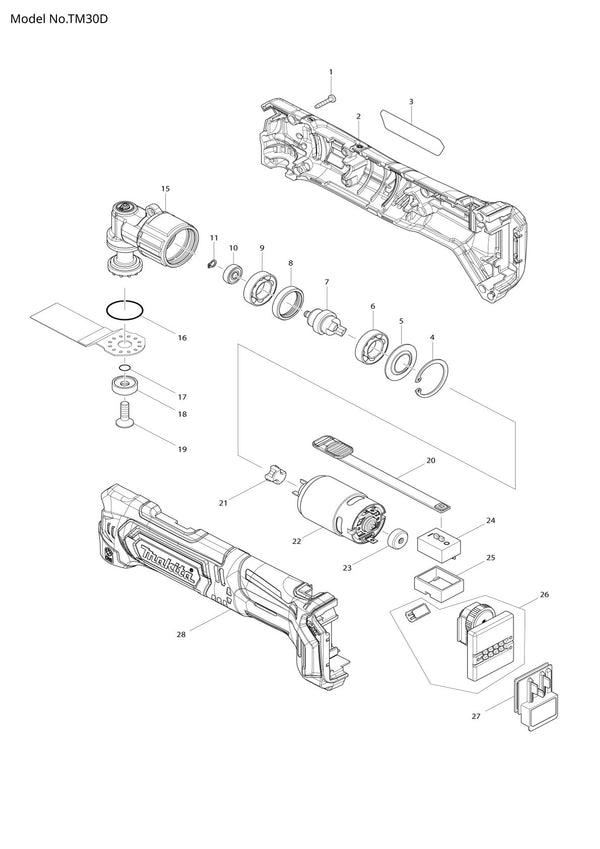 Pièces détachées outil multifonction sans fil Makita TM30D