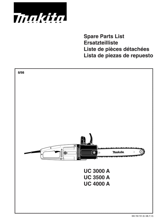Pièces détachées tronçonneuse électrique Makita UC3500A