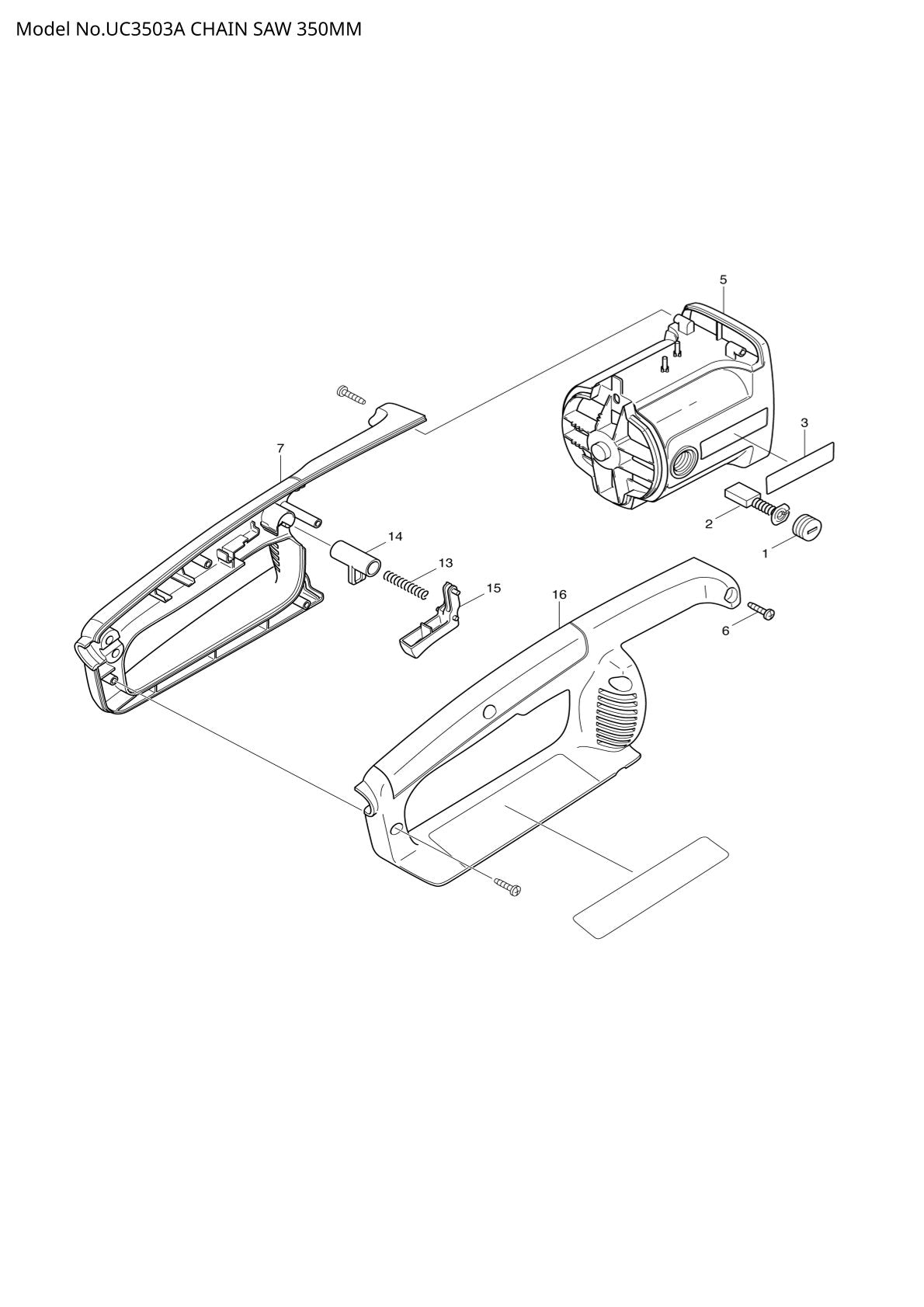 Pièces détachées tronçonneuse électrique Makita UC3503A