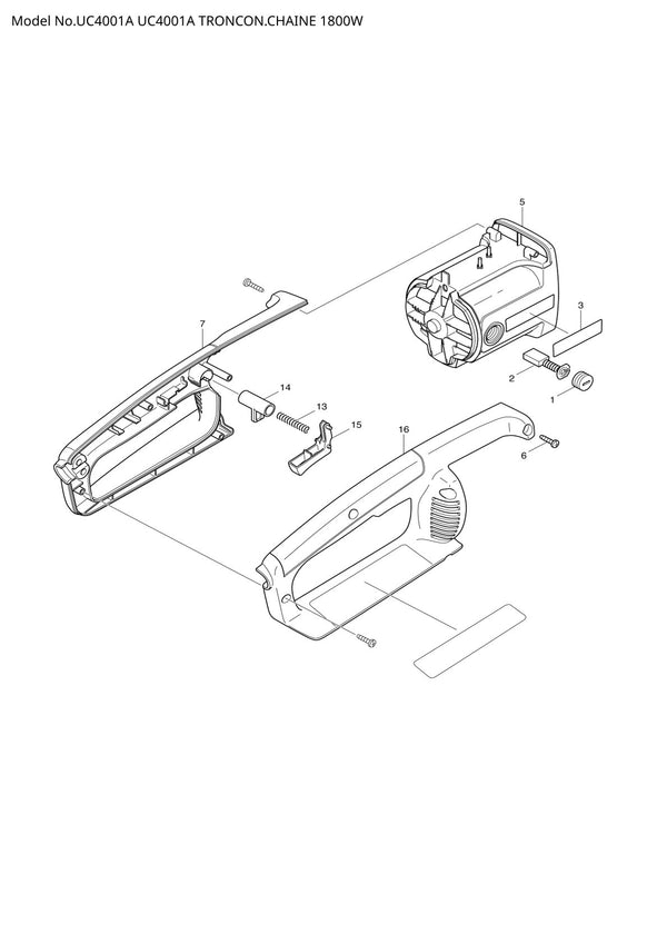 Pièces détachées tronçonneuse électrique Makita UC4001A