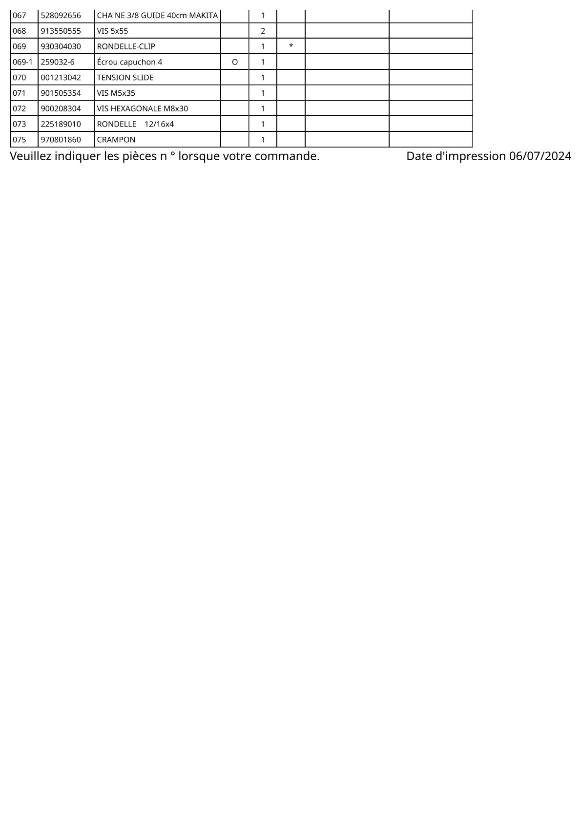 Pièces détachées tronçonneuse électrique Makita UC4001A