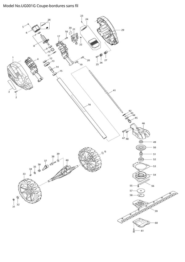 Pièces détachées outil sans fil XGT Makita UG001G