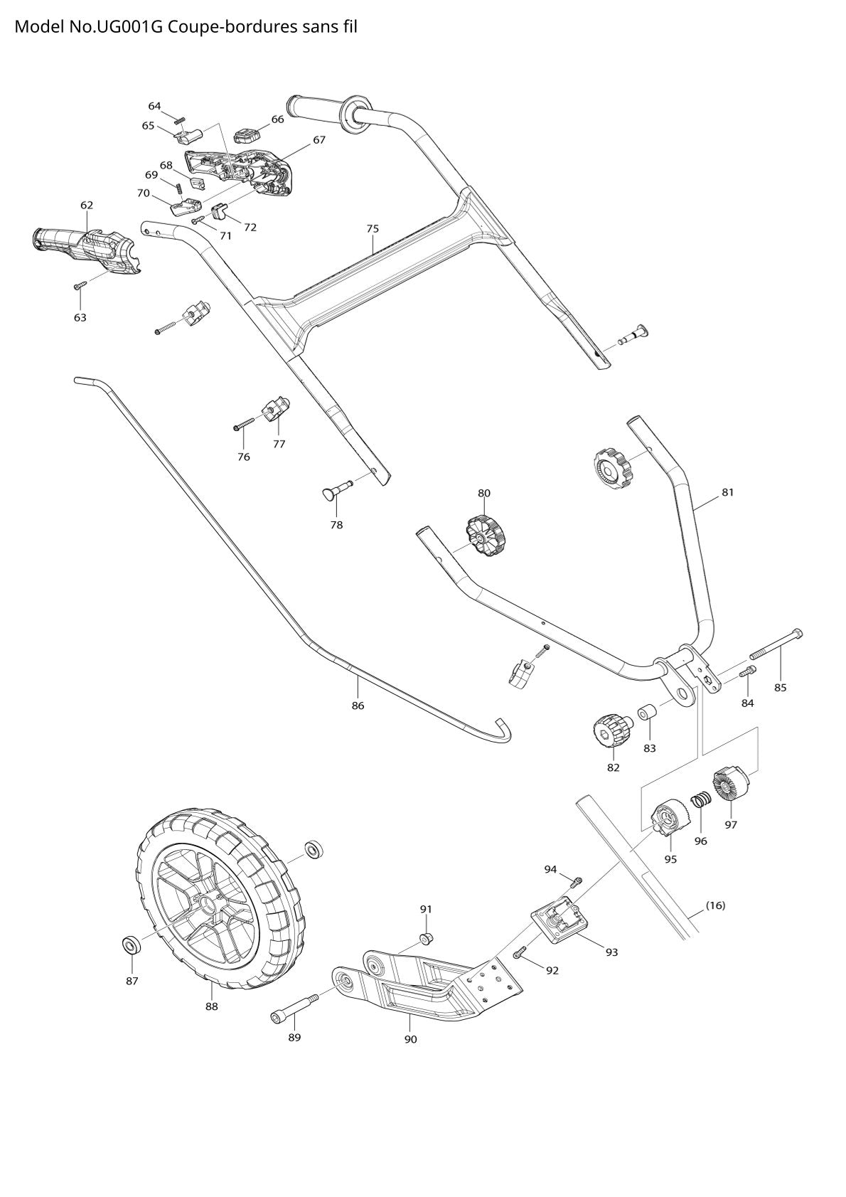 Pièces détachées outil sans fil XGT Makita UG001G
