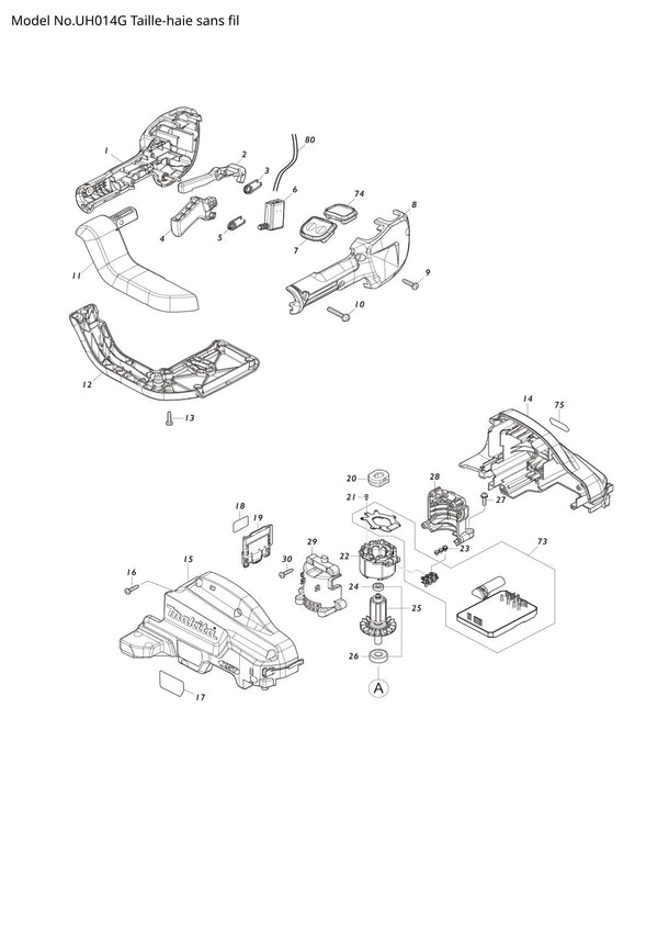 Pièces détachées taille-haie sans fil Makita UH014G