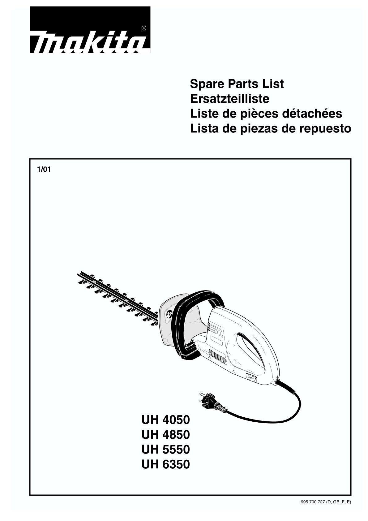 Pièces détachées taille-haie électrique Makita UH4050