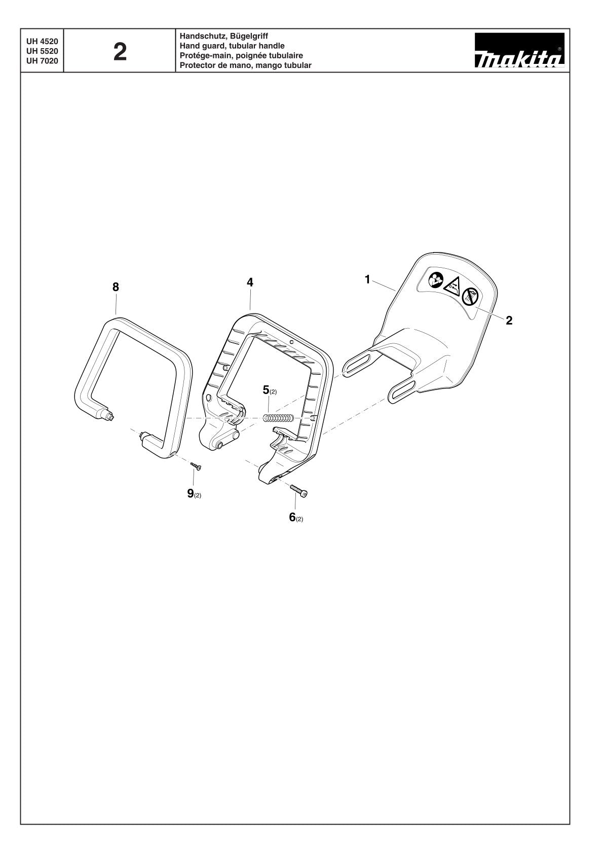 Pièces détachées taille-haie électrique Makita UH4520