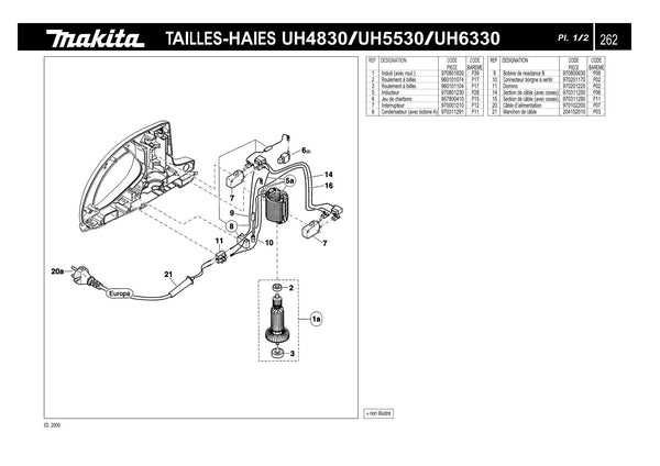 Pièces détachées taille-haie électrique Makita UH4830