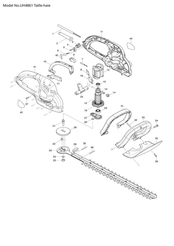 Pièces détachées taille-haie électrique Makita UH4861