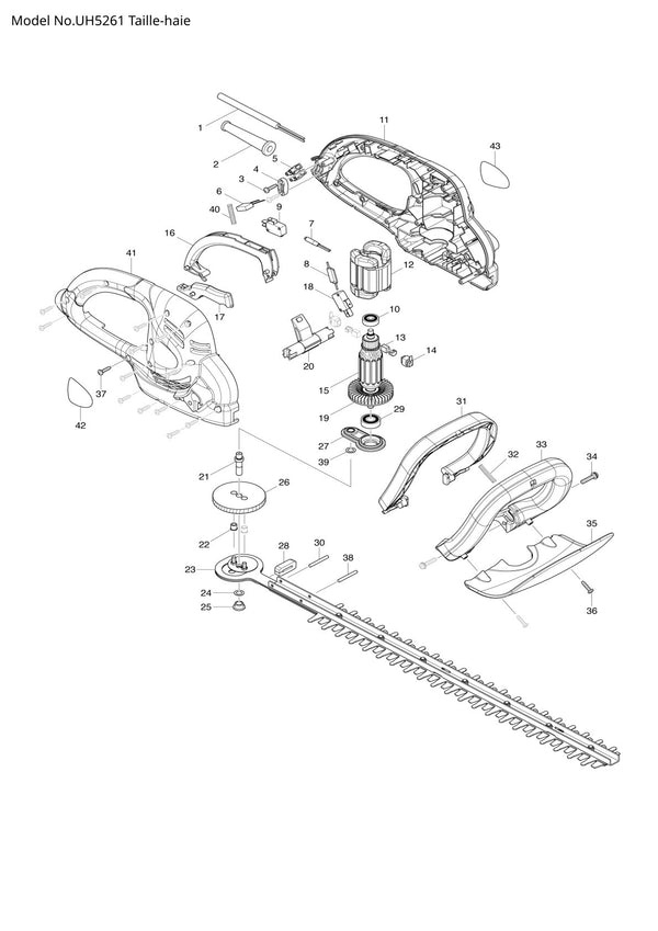 Pièces détachées taille-haie électrique Makita UH5261