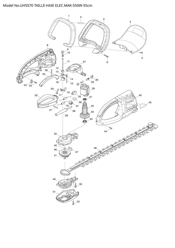 Pièces détachées taille-haie électrique Makita UH5570