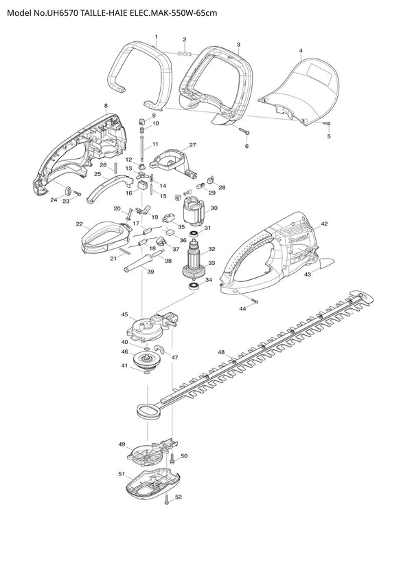 Pièces détachées taille-haie électrique Makita UH6570