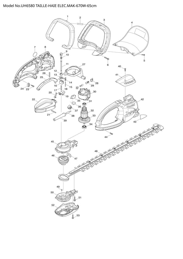 Pièces détachées taille-haie électrique Makita UH6580