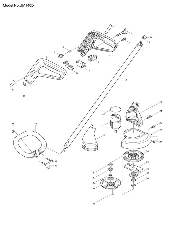 Pièces détachées cisaille à gazon sans fil Makita UM140D