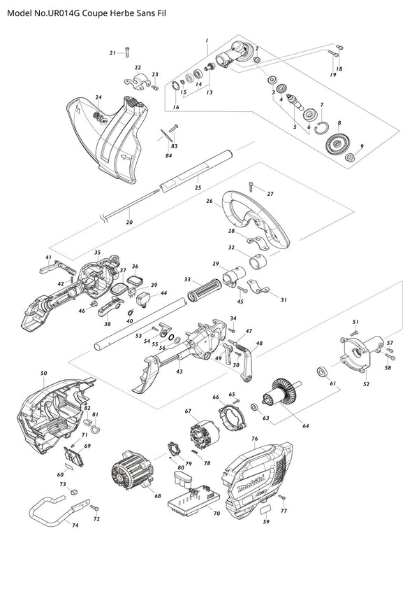 Pièces détachées coupe-herbe sans fil Makita UR014G
